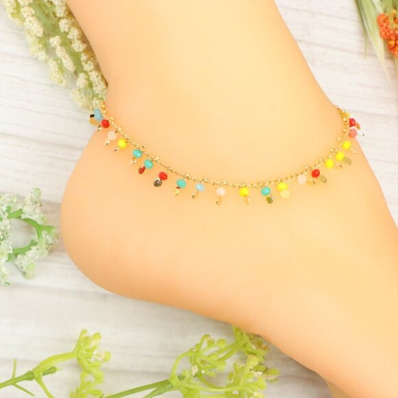 "Handmade Anklet – Elegant & Delicate Jewelry for Women | UNVRC1745 - Picture 6 of 10